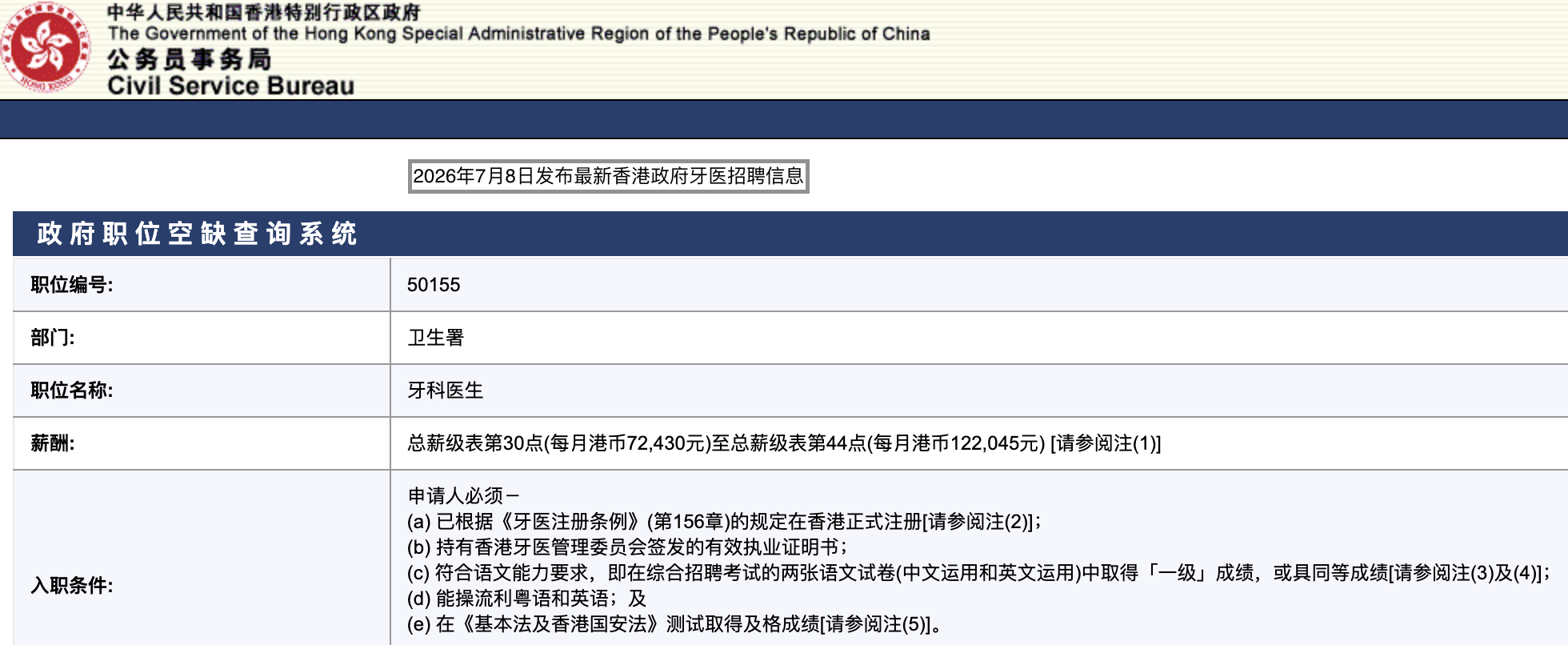 Hong Kong dentists are getting a raise again! The starting salary of public dentists has exceeded 72000 Hong Kong dollars/month